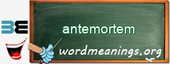 WordMeaning blackboard for antemortem